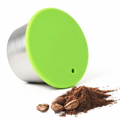 Nachfüllbare Kaffeekapsel aus Edelstahl, grün, 40 ml