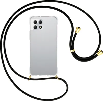Produktbild von Handykette Backcover-Schutzhülle mit Band (Metall goldfarben) für T-Mobile REVVL 7 5G / T Phone 2 5G - schwarz
