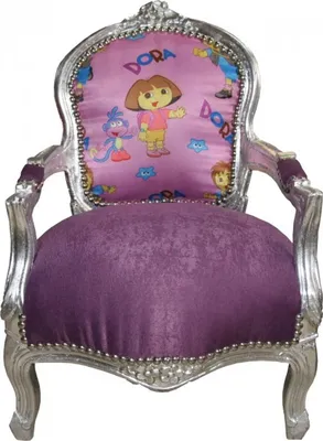 Produktbild von Casa Padrino Barock Kinderstuhl im Antik Stil - Lila / Silber, Höhe 71 cm - Hochwertiges Kindermöbel