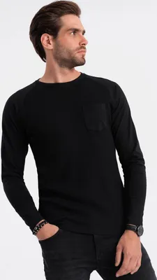 Obrázek produktu pro Ombre Clothing Pánské tričko s dlouhým rukávem Bersudos černá L