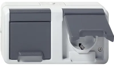 Produktbild von GIRA 478130 SCHUKO 2f waager. KD WG AP G