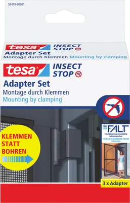 Produktbild von tesa Adapter für Fliegengitter ALU FALT Tür anthrazit 3 Stück