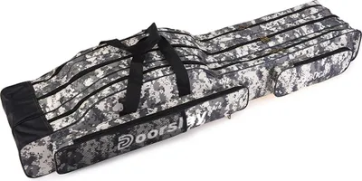 Produktbild von 3-lagige Angeltasche, Tragbar Angeltasche Rutentasch, Faltbar Angelrutentaschen, Rutentasche Rod Case für Angelruten, Reise-Aufbewahrungstasche, 120cm