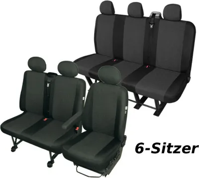 Produktbild von Opel Vivaro C ab 2019 6 Sitzer Sitzbezüge Fahrersitzbezug Beifahrerbezug Dreierbank