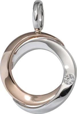 Produktbild von JOBO Anhänger 585 Gold Weißgold Rotgold bicolor 1 Diamant Brillant Diamantanhänger