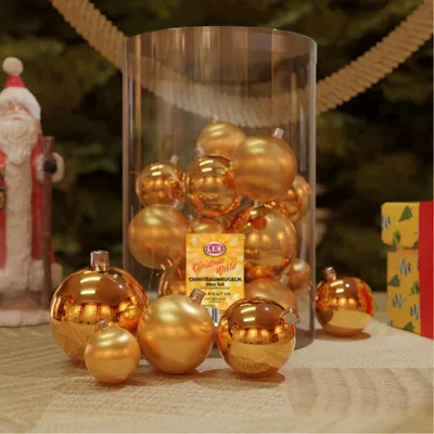 30tlg. Christbaumkugeln / Weihnachtskugeln gold Ø 4/5/6/7cm