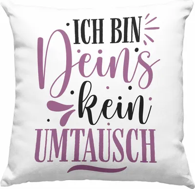 Produktbild von Trendation -  Deko-Kissen mit Füllung 40x40 für Freund Geschenk mit Sprüchen Valentinstag  Deko-Kissen mit Füllung 40x40 Spruch Ich Bin Deins (Rosa)
