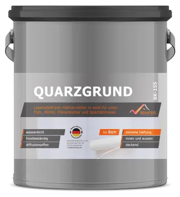 Produktbild von Quarzgrund 15kg innen aussen - Grundierung für Beton, Fliesen, Keramik, Fassadenputz - Putzgrund, Fliese auf Fliese, Betongrund, Haftgrund - BK-155