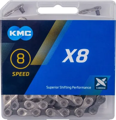 Obrázek produktu pro řetěz KMC X8 stříbrno-šedý 114čl. BOX
