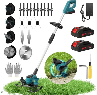 Produktbild von 4-in-1 Akku Rasentrimmer 21V, Leicht & Kraftvoll, mit 2 Akkus und Ladegerät, Kabelloser Kantenschneider, Blau
