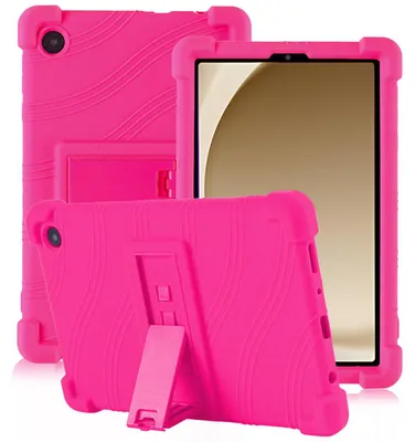 Obrázek produktu pro Tableta Pouzdro pro Samsung Galaxy Tab A9 8.7" 2025, nárazuvzdorné měkké silikonové ochranné pouzdro se stojánkem Růžová