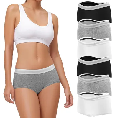 Image de Lot de 6 boxers en coton pour femmes