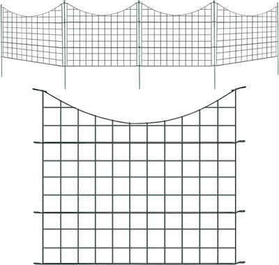 Productafbeelding van Tuinhek set - Omheining panelen - Dieren buiten houden - Flexibel uitbreidbaar - 33 elementen - Groen