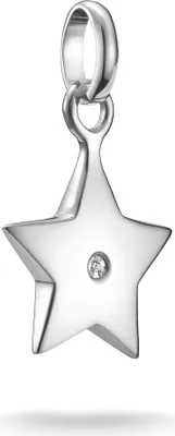 Image de Charm pendentif, étoile avec pierre précieuse blanche, la argent - Thomas Sabo modèle : CC1238-051-14