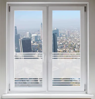 Produktbild von INDIGOS UG Folie für Duschkabine Bad Fensterfolie Dusche Glasdekorfolie Sichtschutzfolie Streifendesign satiniert blickdicht ORACAL® - 1000mm Breite x 500mm Höhe