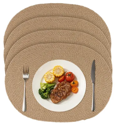Ovales Jute-Platzset 4er-Pack 40x30 cm