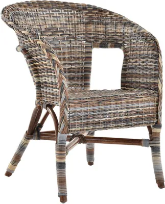 Produktbild von KRINES HOME Rattan-Sessel / Stapelsessel Bella aus Natur-Rattan (Mehrfarbig, ohne Polster)