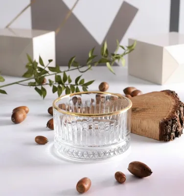 Produktbild von Pasabahce - Snackschale - Elysia - 235 ml - Weiß mit goldenem Rand - Set von 4 S