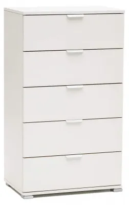 Immagine prodotto di Cassettiera 5 Cassetti Bianca 60x38x103 h cm in Truciolare bilaminato Bianco