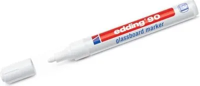 Produktbild von Edding 90, 1 Stück(e), Weiß, Fibre tip, Rot, Weiß, Kunststoff, Rund