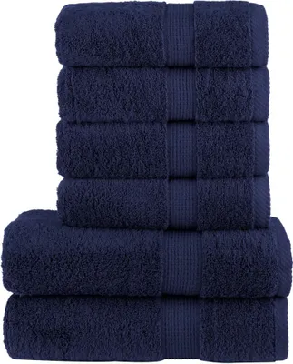 Produktbild von 6 tlg. Premium-Handtuch-Set SOLUND Marineblau 600 g/m²