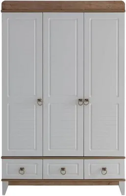 Produktbild von Moderner Kleiderschrank mit drei Türen und Schubladen Stilvolles Design