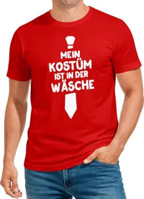 Produktbild von Herren T-Shirt Mein Kostüm ist in der Wäsche Fasching Karneval Last Minute Kostüm Verkleidung Faschingsshirt Fun-Shirt Moonworks®