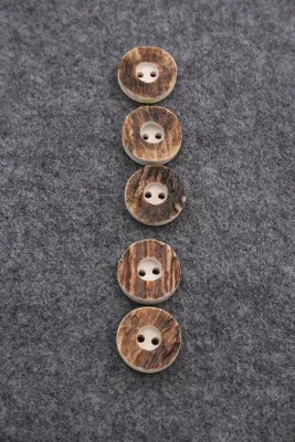 Immagine prodotto di 6 bottoni tradizionali tedeschi a ferro di cavallo con 2 fori, 18 mm