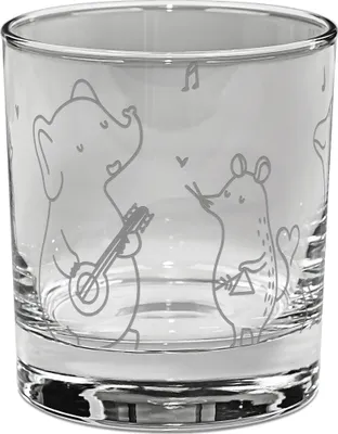 Produktbild von Mr. & Mrs. Panda Tumbler Glas Big Band - Transparent - Geschenk, Gravur Whiskyglas, Maus, Lustige Sprüche, Rocks, Hund, Scotch, Pinguin, Whisky, Musik, Delfin, Triangel