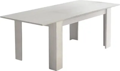 Produktbild von Ausziehbarer Esstisch, Ausziehbare Konsole, Moderner Tisch mit Auszug, 160 / 220x88h80 cm, Farbe Weiß