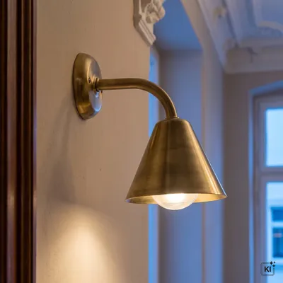 Produktbild von Wandlampe innen Messing massiv Klassisch E27 Wandleuchte, KI-generiertes Bild