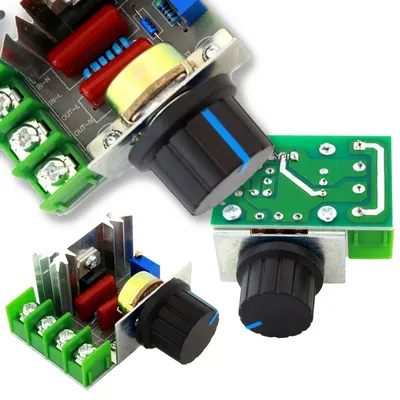 Produktbild von Drehzahlregler Spannungsregler Leistungsregler 2000W 230V mit Potentiometer Kühlkörper Motorsteuerung Dimmer