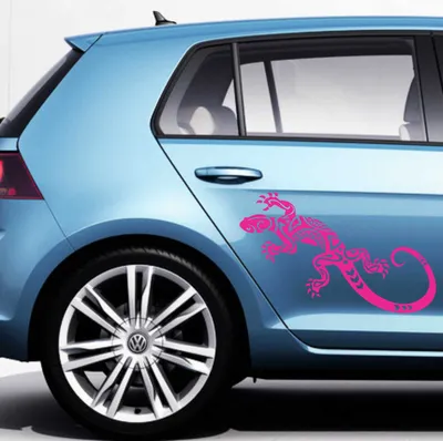 Produktbild von Aufkleber - Autoaufkleber-Set Abstrakt Gekko, 2 Stk. je 100cm x 41cm pink - Tuning Carystyling Heckscheibe Auto