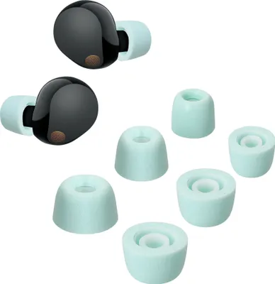 Produktbild von kwmobile 6x Ersatz In Ear Kopfhörer kompatibel mit Sony WF-1000XM5 - 3 Größen - Polster Ohrstöpsel In-Ear Ohrhörer - Hellblau
