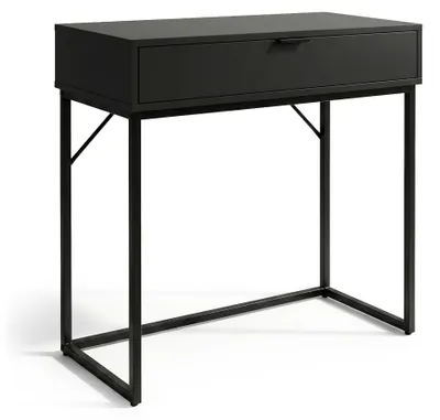 Immagine prodotto di Tavolo consolle stile loft MODENA 1 cassetto 80 cm Nero Gambe nere
