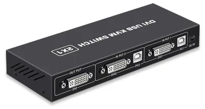 Imagen del producto de Conmutador KVM DVI 2 en 1, resolución 4K, para conectar dos computadoras, con teclado y ratón compartidos