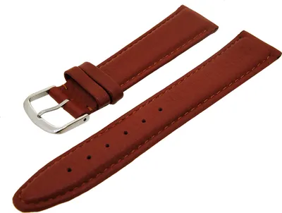 Produktbild von Uhrenarmband Hirschleder leicht gepolstert Rotbraun 16mm Dornschließe