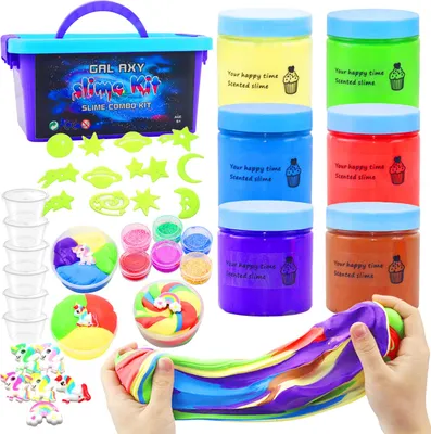 Produktbild von Butter-Slime Bastelset - 6-teilig, Weich & Dehnbar - Für Stressabbau, Kreativität & Sensorisches Spiel