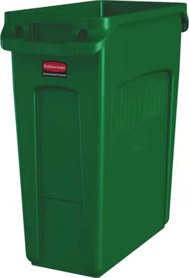 Image de Rubbermaid - Slim Jim avec fentes d'aération 60 litres - Polyéthylène - Vert