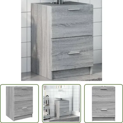 Immagine prodotto di The Living Store Mobile lavabo Grigio Sonoma 40x37x59 cm Materiale legno