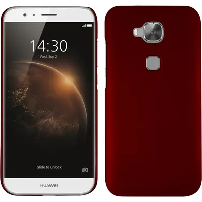 Produktbild von PhoneNatic Case kompatibel mit Huawei G8 - Hülle rot gummiert Hard-case + 2 Schutzfolien