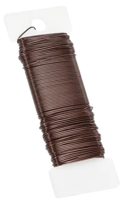 Image de Blumendraht - Fil de fer flexible pour pagaies, calibre 20 - Idéal pour la création et les arrangements floraux - Couleur café - 38 yards (115 pieds)