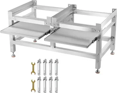 Produktbild von Famanu Waschtischuntergestell mit Ablage aus Aluminiumlegierung und Edelstahl 1200 kg - 122 x 65 x 56 cm
