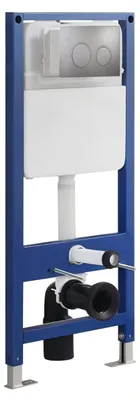 Produktbild von sanicomfort Vorwand WC-Element 2-Mengen-Spülung 4/6 L – Unterputz Spülkasten für Wand-WC, höhenverstellbar, für Trocken- & Nassbau, Betätigungsplatte, Wasser sparend & wartungsfreundlich dunkelgrau