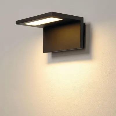 Zdjęcie produktu dla nowoczesna lampa ścienna LED Angolux antracyt IP44 120° 3000K ciepła biel