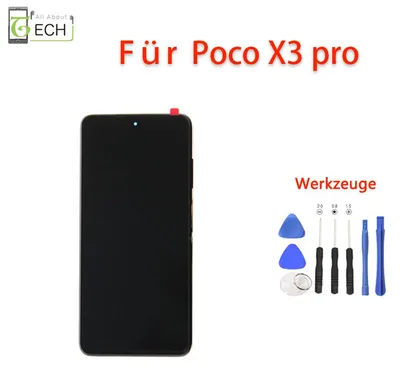 Produktbild von Für Xiaomi Poco X3 Pro LCD Display mit Rahmen Touchscreen Bildschirm Schwarz