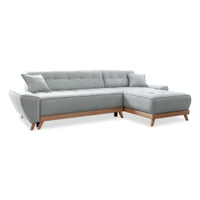 Produktbild von MIUFORM Dazzling Daisy - Ecksofa mit Bettfunktion und Bettkasten Sofa mit seitenverkehrt montierbarer Chaiselongue - 260x164cm - Hellgrau - Sofa Schlafsofa Couch