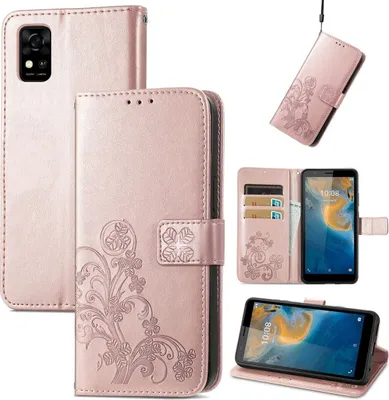 Produktbild von König Design Hülle kompatibel mit ZTE Blade A31 Kunstleder Handyhülle - Handy Case Rosengold
