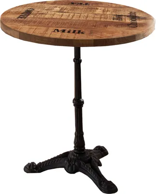 Produktbild von SIT Möbel Bistro-Tisch rund | 60 x 60 cm | 30 mm Tischplatte Mango natur | Gestell Gusseisen schwarz | B 60 x T 60 x H 73 cm | 14006-11 | Serie TABLES & CO