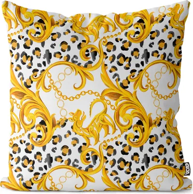 Produktbild von VOID Barock Design Italien Leopard Kissenbezug Kissenhülle sofa couch wohnzimmer dekoration wasserfest Outdoor Garten Kissen bezug deko